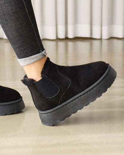 Andrea's™ | Schneestiefel in Unifarbe mit dicker Sohle