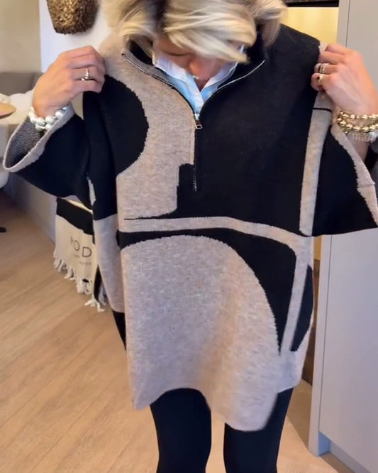 Andrea's™ | Pullover mit halbem Reißverschluss und modischem Stehkragen