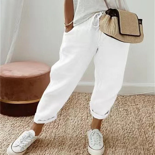 Andrea's™ | Leinenhose mit umgeschlagenem Saum