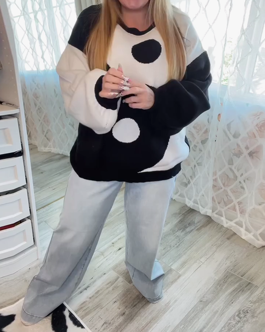 Andrea's™ | Pullover Pullover lässig locker Rundhals