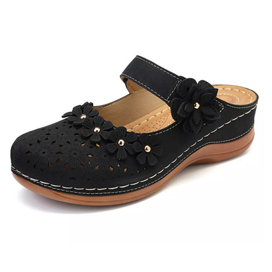 Andrea's™ | Sommerliche Damen Keilsandalen mit Vintage-Blumenmuster