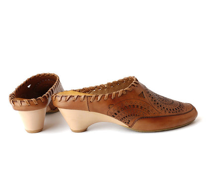 Vintage Ledersandalen mit mittelhohem Absatz von Andrea Serena