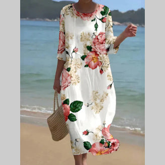 Andrea's™ | Geblümtes Kleid mit Rundhalsausschnitt