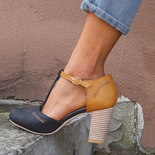 Andrea's™ | Klassische T-Riemchenpumps im Vintage-Stil
