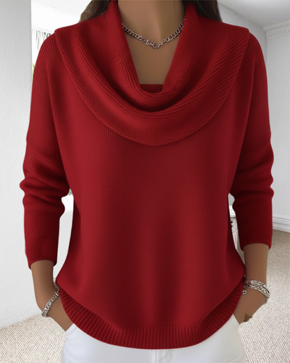 Andrea's™ | Pullover Uni-Farbe Flauschkragen Pullover