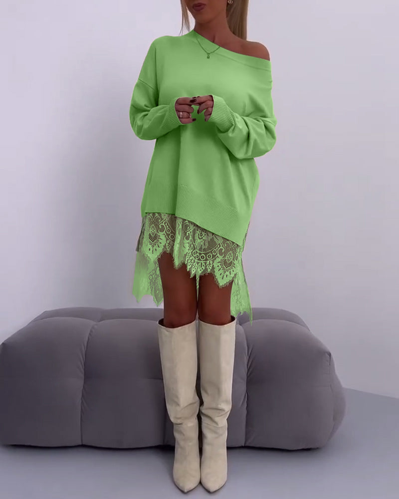 Andrea's™ | Einfarbiger, schulterfreier, schmaler pullover