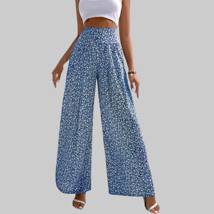 Andrea Serena Freizeithose mit weitem Bein und Blumenmuster