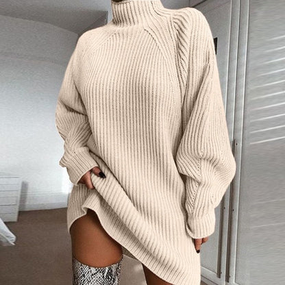 Andrea's™ | Solider Rollkragenpullover  Warmes Strickkleid