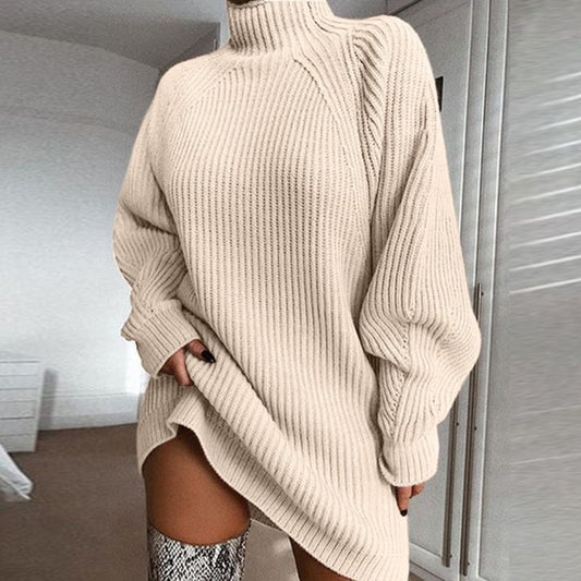 Andrea's™ | Solider Rollkragenpullover  Warmes Strickkleid