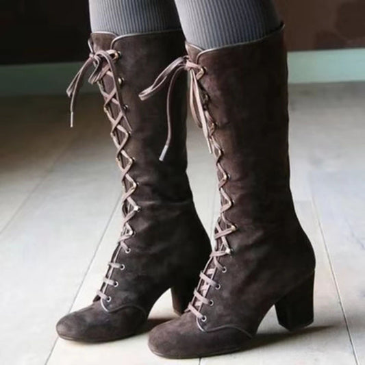 Andrea's™ | Modische Reitstiefel mit Schnürung vorne