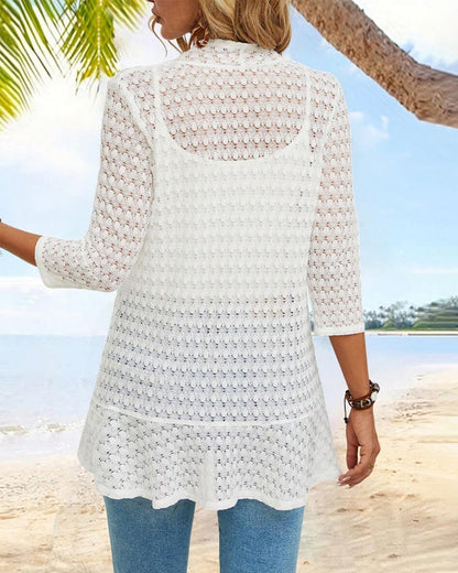 Andrea's™ | Eleganter Mantel aus einfarbiger Spitze