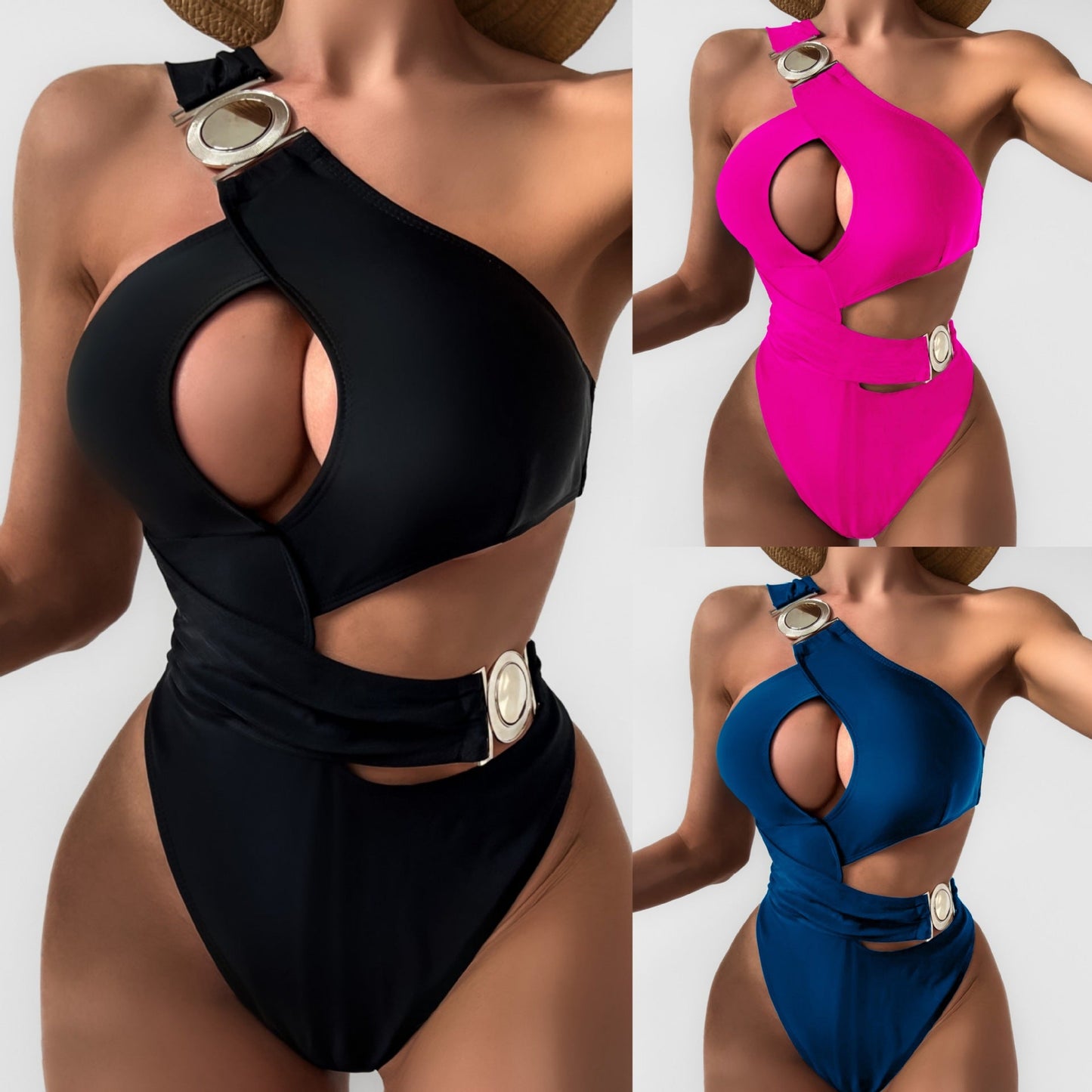 Chic One-Shoulder Andrea Serena Cutout Bikini
