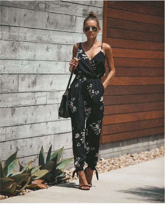 Andrea's™ | Jumpsuit mit Blumenmuster und Spaghettiträgern
