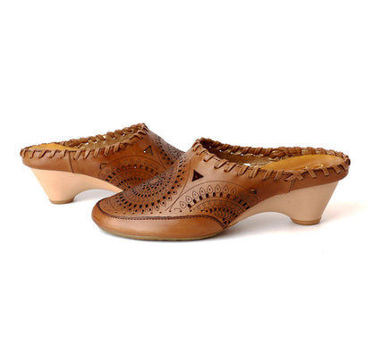 Vintage Ledersandalen mit mittelhohem Absatz von Andrea Serena