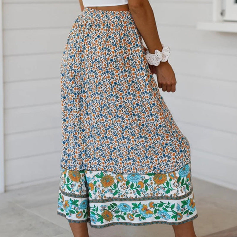 Andrea Serena Hose mit Blumenmuster und geradem Bein