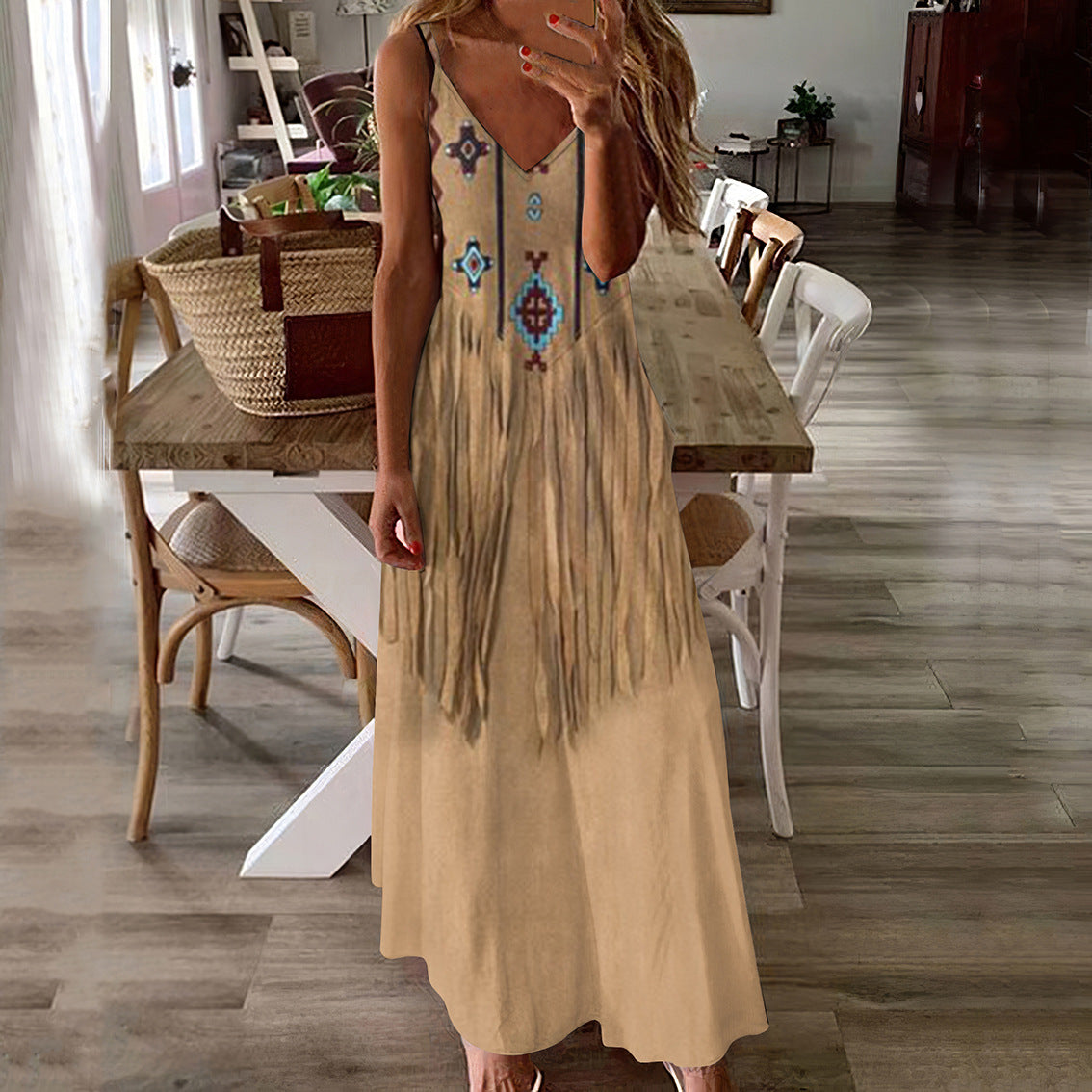 Boho-bedrucktes Andrea Serena Sommer-Maxikleid