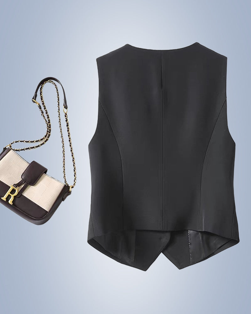 Andrea's™ | Einfarbige anzugweste für damen