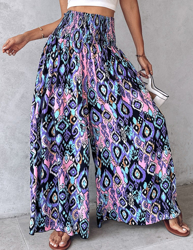 Retro-Hose mit Blumenmuster und weitem Bein von Andrea Serena