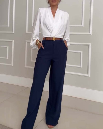 Andrea's™ | Hose lässig einfarbig Tasche