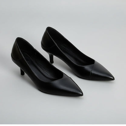 Elegante schwarze Schaffell-Pumps von Andrea Serena