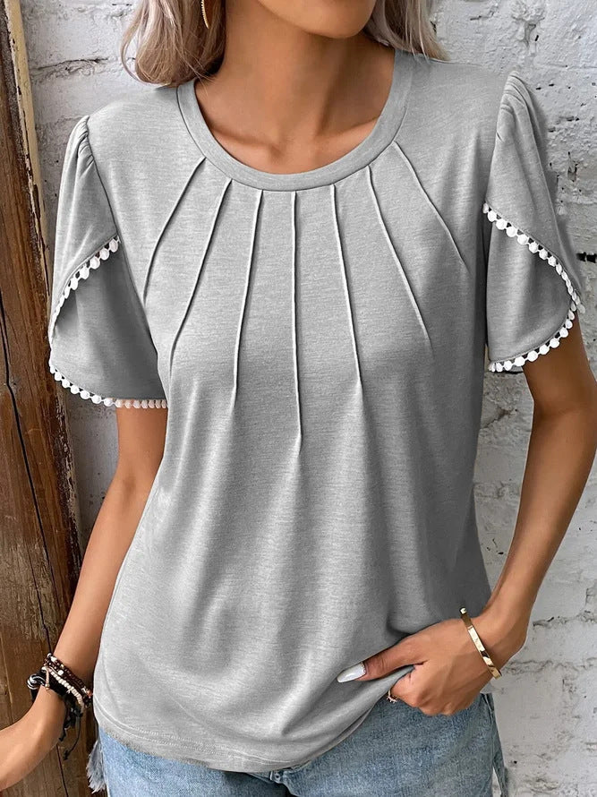 Schickes Andrea Serena Sommer-T-Shirt mit Tulpenärmeln