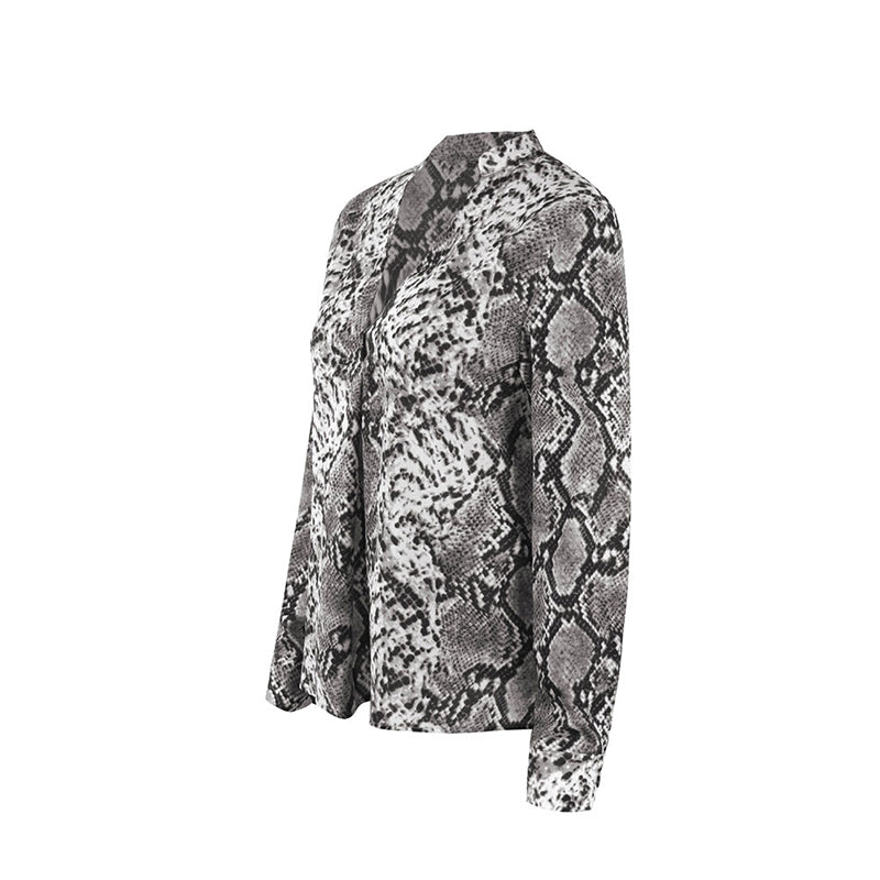 Elegantes Andrea Serena Top mit Leopardenmuster und Knopfleiste