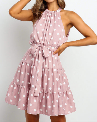 Schickes Polka-Dot-Neckholderkleid von Andrea Serena