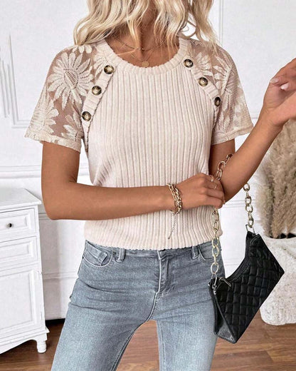 Andrea's™ | T-Shirt Rundhals Raglanärmel einfarbig