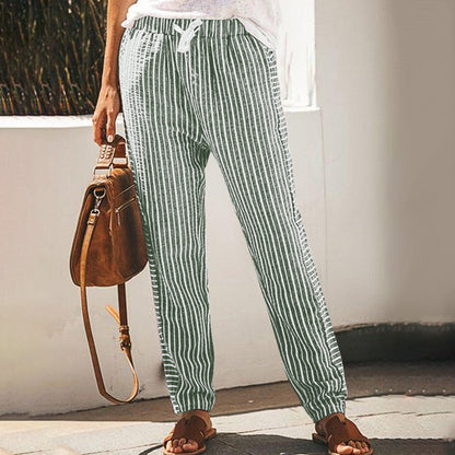Von Pinterest inspirierte gestreifte Hose mit weitem Bein von Andrea Serena