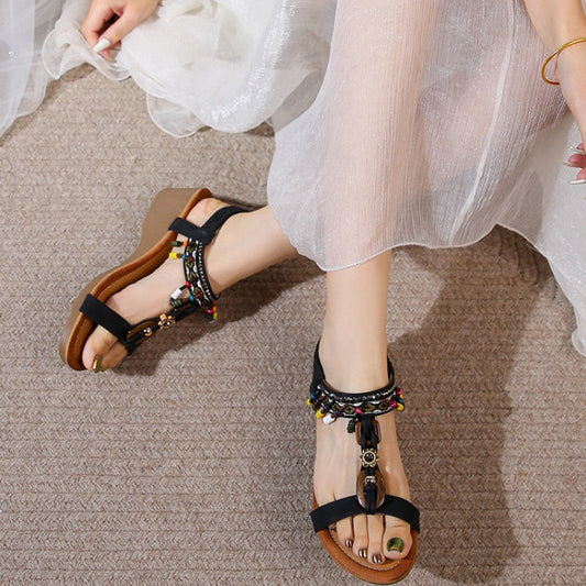 Chic Rhinestone Wedge Sandals by Andrea Serena