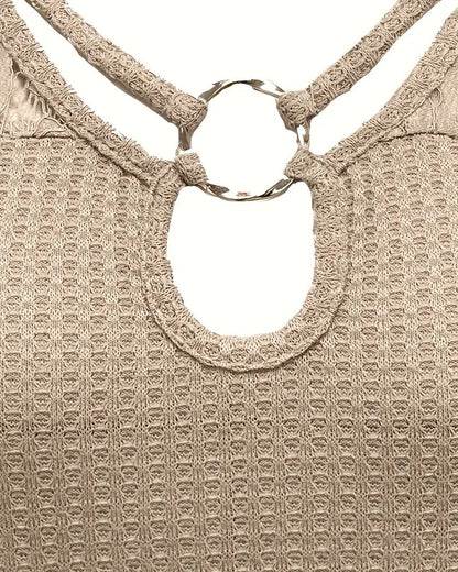 Andrea's™ | T-Shirt Spitzen Einsatz Gestrickt