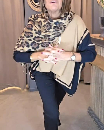 Andrea's™ | Pullover Mit Fledermausärmeln, Streifenmuster Und Farbblock-Design