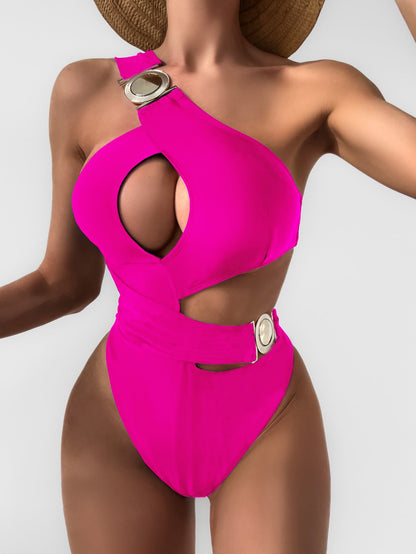 Schicker One-Shoulder-Bikini von Andrea Serena mit Cut-outs