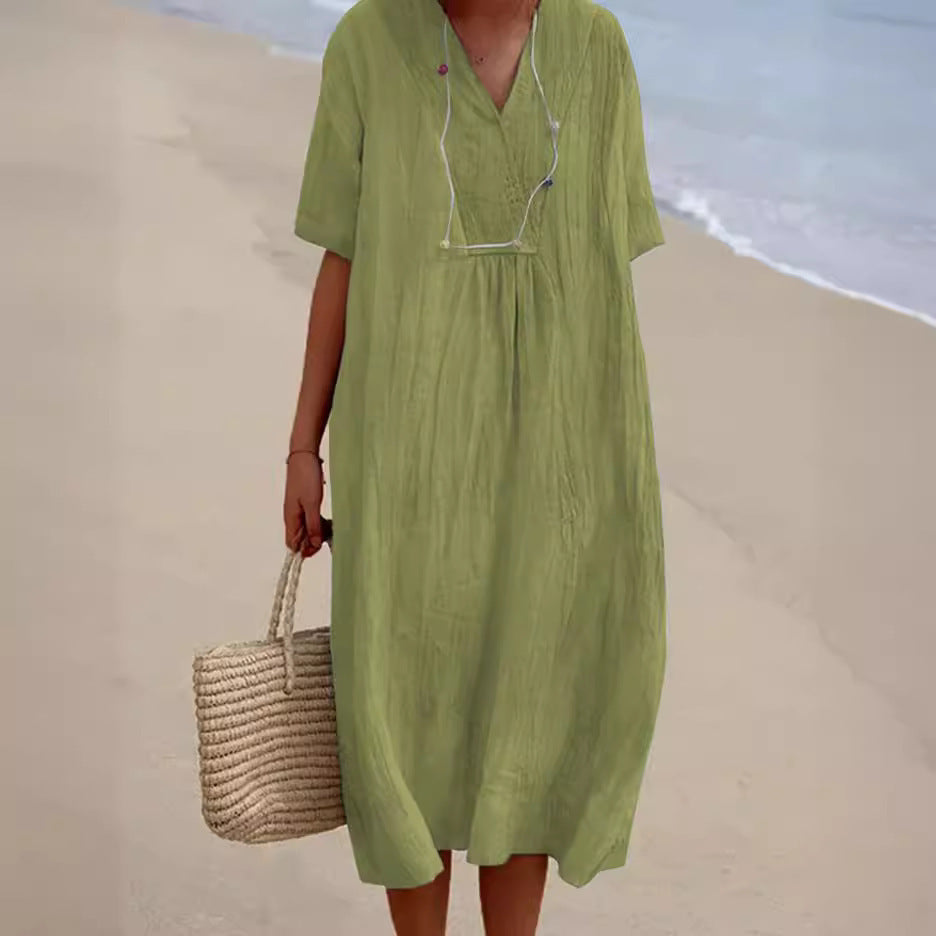 Andrea's™ | Sommerkleid aus Baumwolle mit V-Ausschnitt