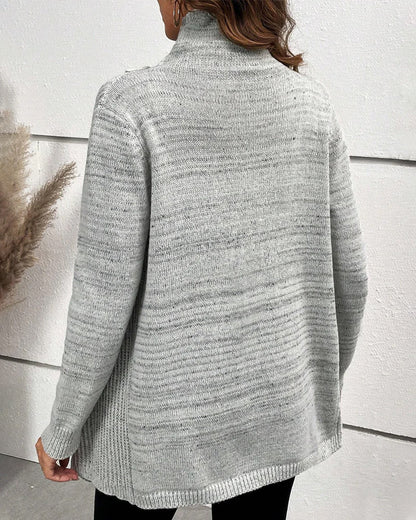 Andrea's™ | Lässiger, einfarbiger Pullover mit Schlitz