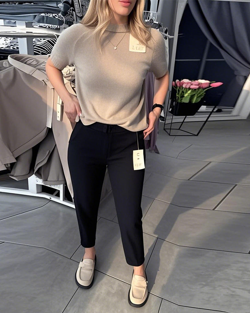 Andrea's™ | Hose einfarbig lässig gerade