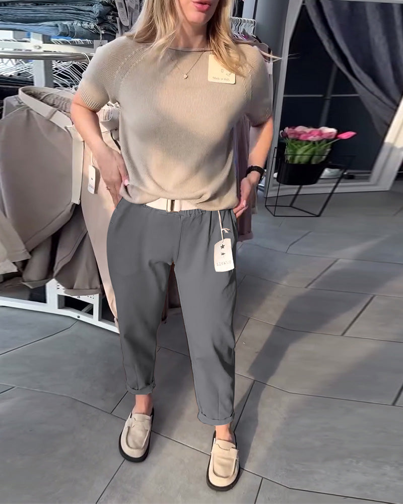 Andrea's™ | Hose einfarbig lässig gerade