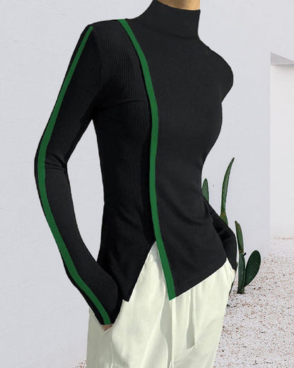 Andrea's™ | Pullover mit Rollkragen und Patchwork