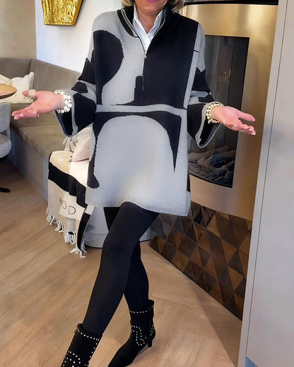 Andrea's™ | Pullover mit halbem Reißverschluss und modischem Stehkragen