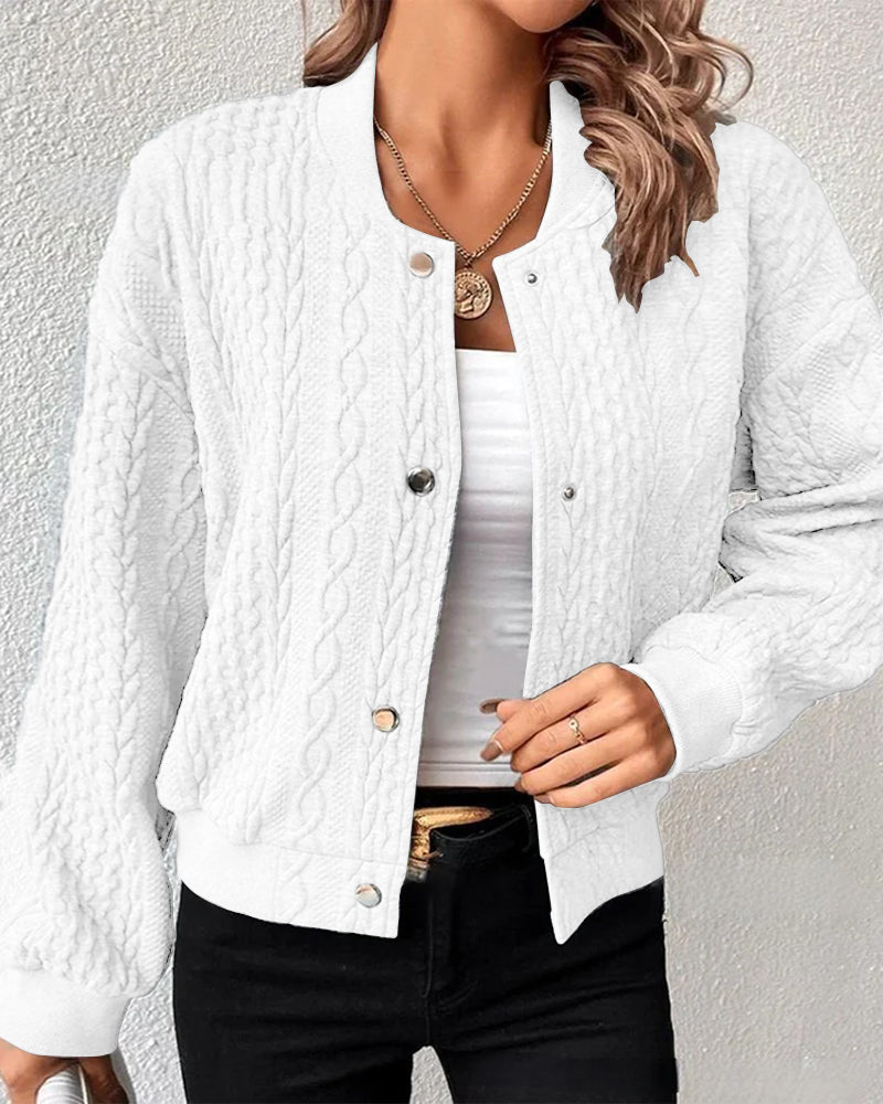 Andrea's™ | Einfarbiger Cardigan mit Knöpfen