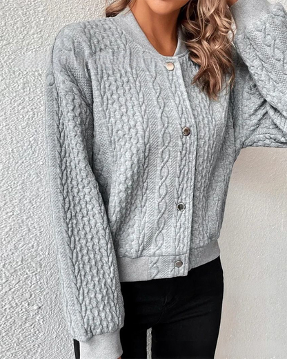 Andrea's™ | Einfarbiger Cardigan mit Knöpfen