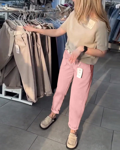 Andrea's™ | Hose einfarbig lässig gerade