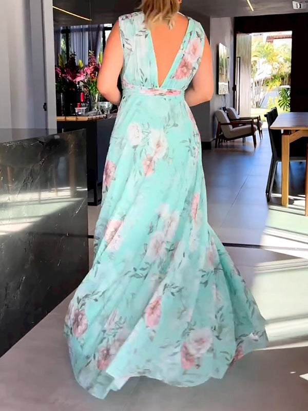 Andrea's™ | Elegantes Maxikleid aus Chiffon mit Blumenmuster