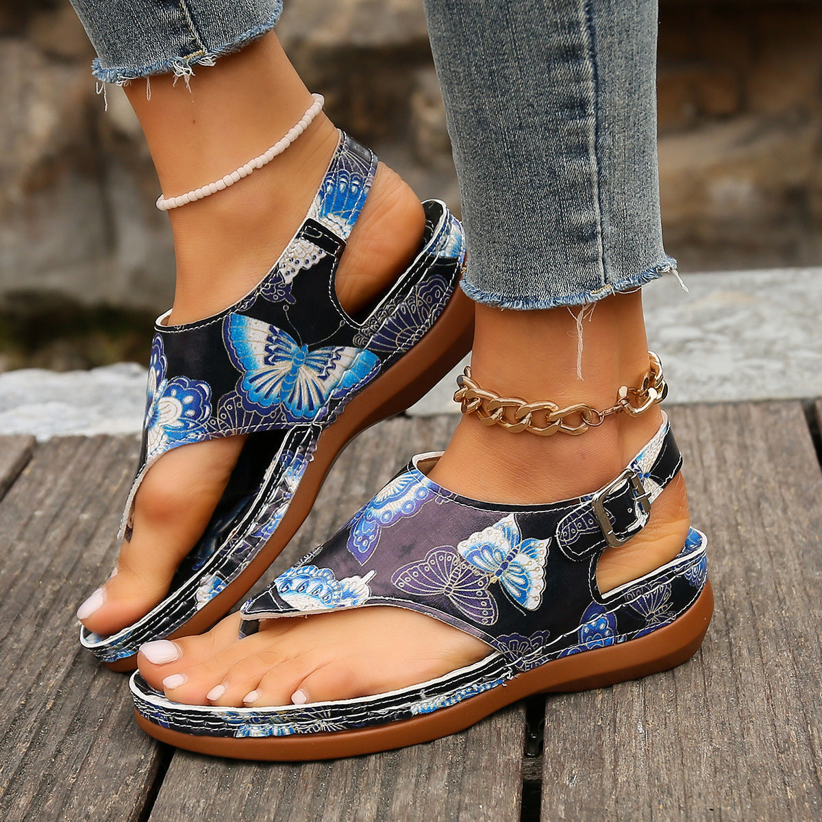 Floral Wedge Sandals by Andrea Serena