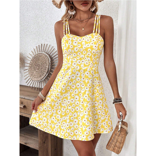 Sonniges A-Linien-Kleid mit Blumenmuster von Andrea Serena