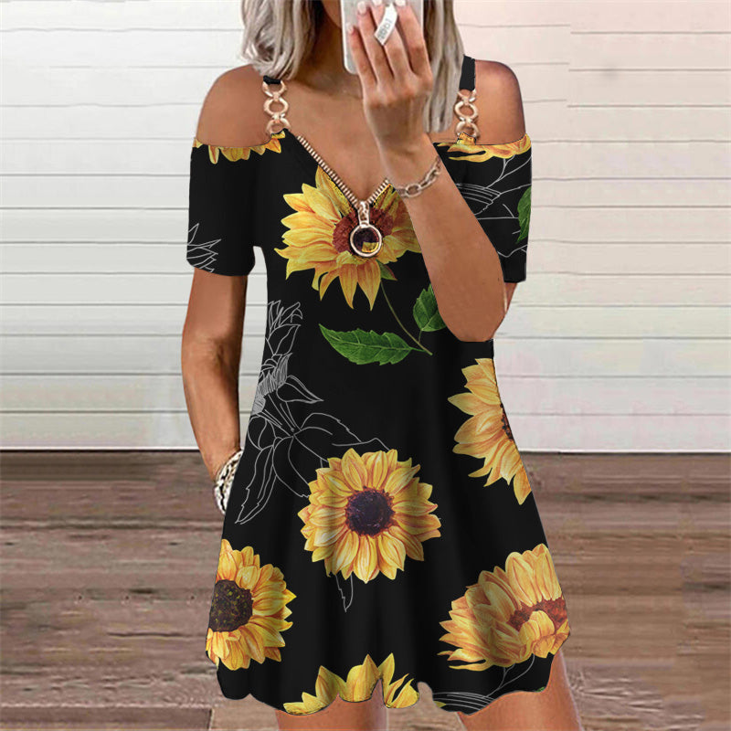 Schickes Kurzarmkleid mit Print von Andrea Serena