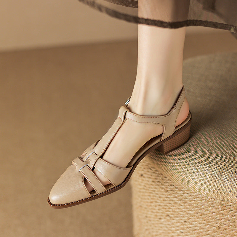 Retro-Römische Sandalen mit geschlossener Zehenpartie von Andrea Serena