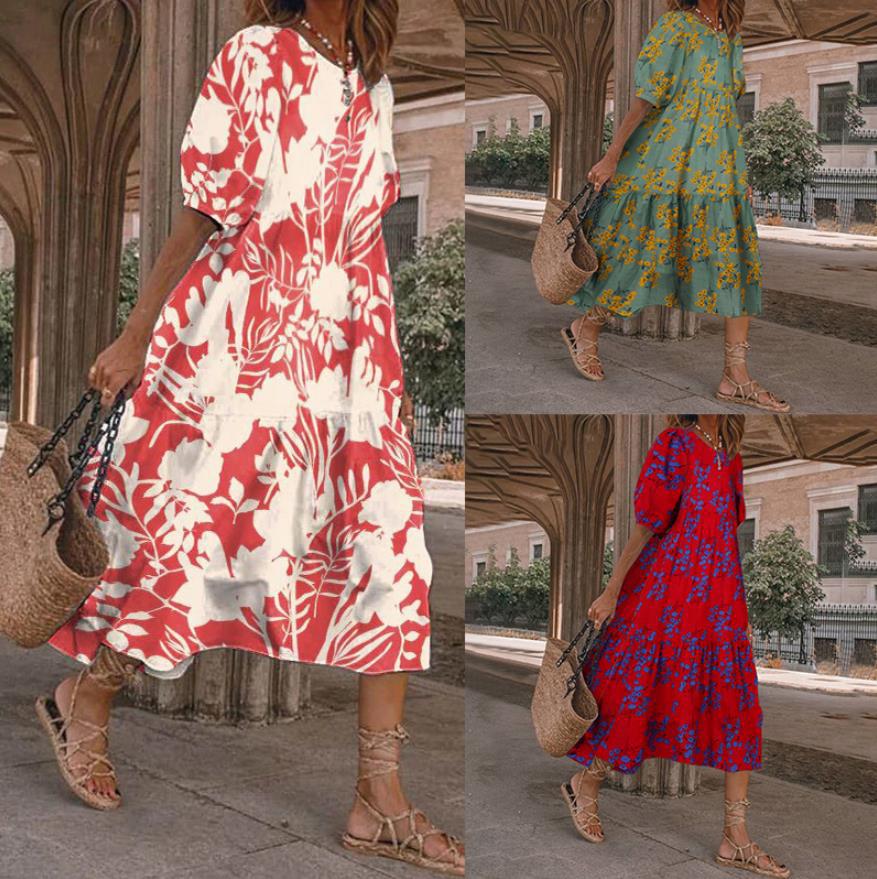 Floral Print Andrea Serena Summer Midi Dress