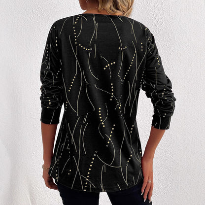 Bluse mit Knöpfen und geometrischem Muster