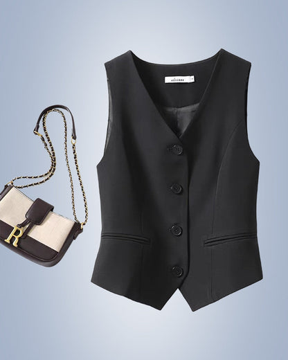 Andrea's™ | Einfarbige anzugweste für damen